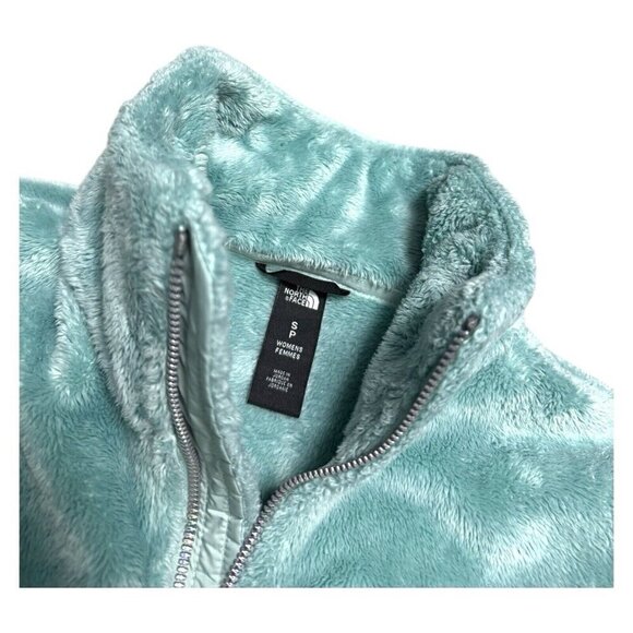 The North Face FAUX FUR FLEECE Outdoor Ski Winter Fall Womens Mint Green Jacket - Picture 4 of 7